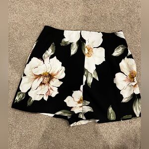 Floral Black Women's Dress Shorts
